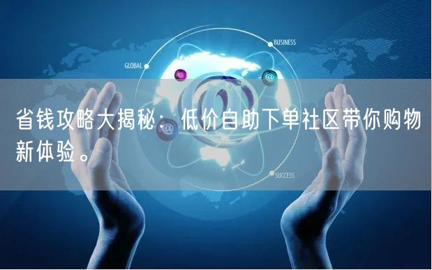 省钱攻略大揭秘：低价自助下单社区带你购物新体验。