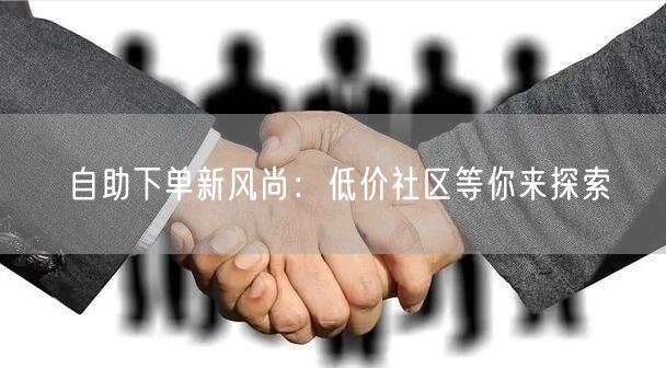 自助下单新风尚：低价社区等你来探索