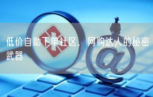 低价自助下单社区，网购达人的秘密武器
