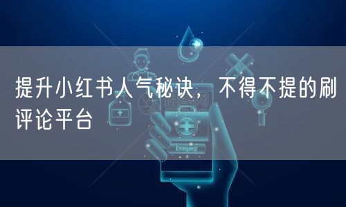 提升小红书人气秘诀，不得不提的刷评论平台