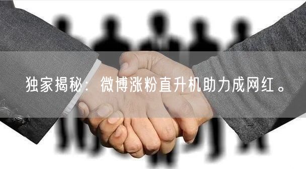 独家揭秘：微博涨粉直升机助力成网红。