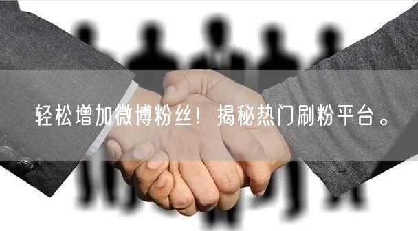 轻松增加微博粉丝！揭秘热门刷粉平台。