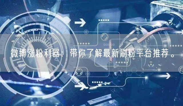 微博涨粉利器：带你了解最新刷粉平台推荐。