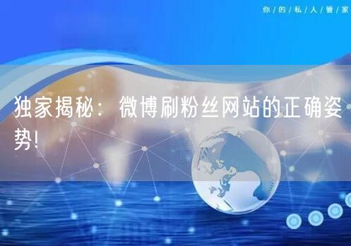 独家揭秘：微博刷粉丝网站的正确姿势!