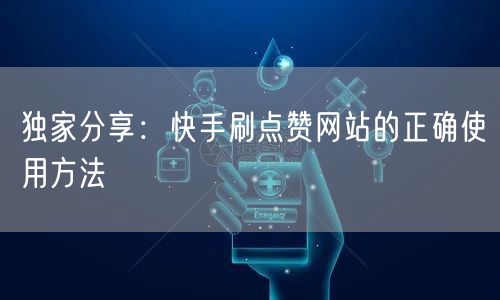 独家分享：快手刷点赞网站的正确使用方法