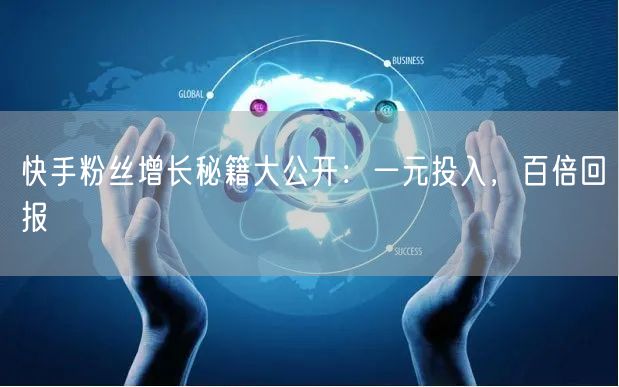 快手粉丝增长秘籍大公开：一元投入，百倍回报