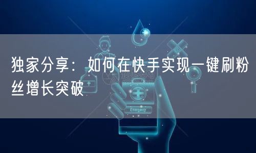 独家分享：如何在快手实现一键刷粉丝增长突破