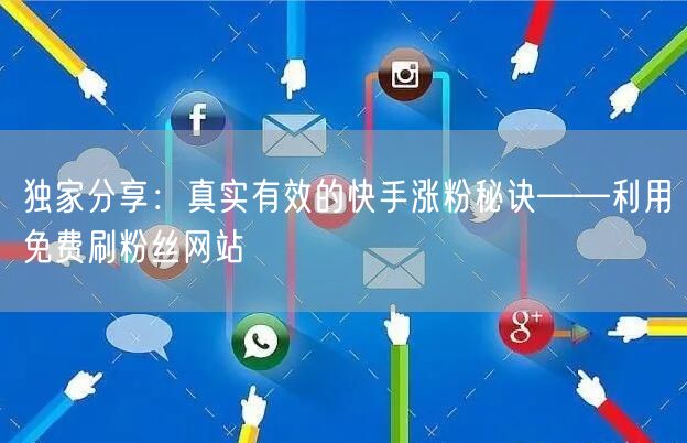 独家分享：真实有效的快手涨粉秘诀——利用免费刷粉丝网站